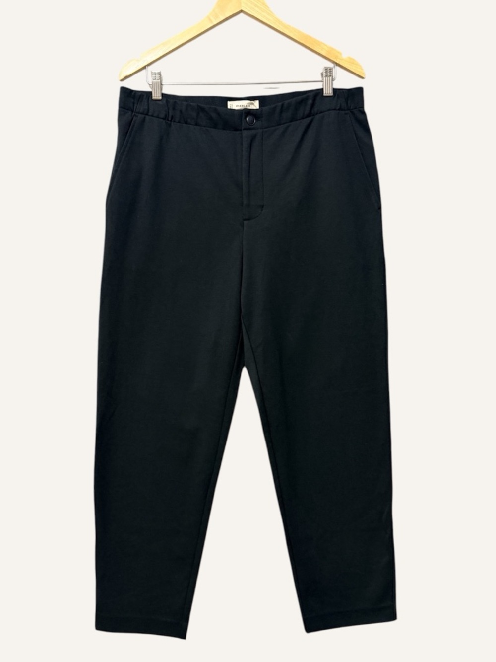 Everlane Dream Pant NWT Size Large Black Ponte Knit Elastic Waist Straight Leg
